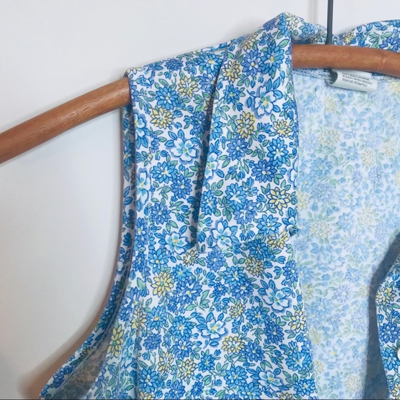 vtg vsco retro floral Button Up popover tank - Picture 5 of 5
